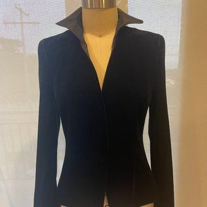 Akris Black Velvet Blazer, Size 6